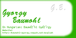 gyorgy baumohl business card